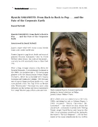 Ryuichi SAKAMOTO: from Bach to Rock to Pop