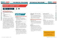 Technical Program Technical Program Monday, August 7, 2017