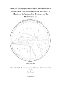 The Roles of Geographical Concepts in the Construction of Ancient Greek