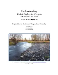 Understanding Water Rights in Oregon a Guide for Land Trusts