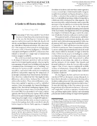 A Guide to All-Source Analysis Managers Often Found Ways to Overcome the Inherent Strictures of the Distinction