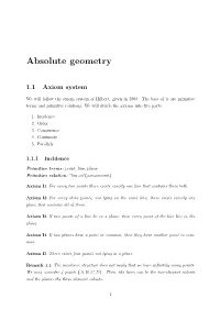 Absolute Geometry