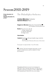 Copland Appalachian Spring (Complete, Large Orchestra Version) First Philadelphia Orchestra Performances of This Version