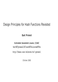 Design Principles for Hash Functions Revisited