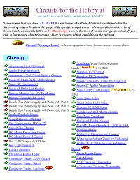 Electronic Circuits for the Hobbyist