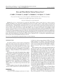 How and When Did the Tibetan Plateau Grow?