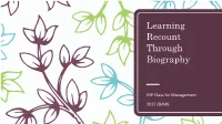 Learning Recount Through Biography