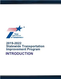 2019-2022 Statewide Transportation Improvement Program INTRODUCTION