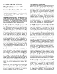 A CHARGED EMBRACE Program Notes Bruce