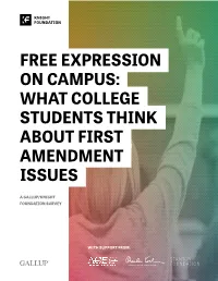 Free Expression on Campus: What College Students Think About First Amendment Issues
