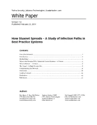 How Stuxnet Spreads – a Study of Infection Paths in Best Practice Systems