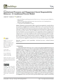 Institutional Pressures and Megaproject Social Responsibility Behavior: a Conditional Process Model