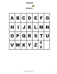 Page 1 CATALOG SECTION -1 a B C D E F G H I J K L M N O