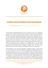 To Repeat Or Not to Repeat: That Is the Question