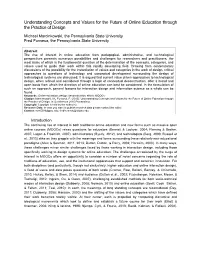 Understanding Concepts and Values for the Future of Online Education Through the Practice of Design