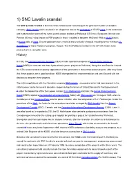 1) SNC Lavalin Scandal