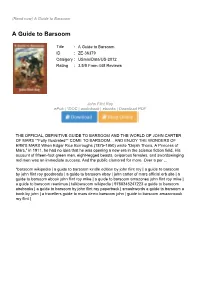 A Guide to Barsoom