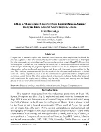 Ethno Archaeological Clues to Stone Exploitation in Ancient Dangme