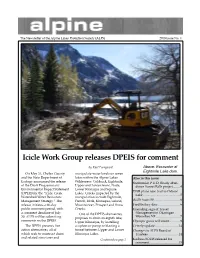 Icicle Work Group Releases DPEIS for Comment