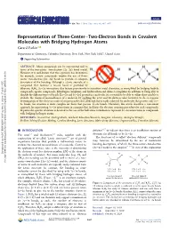 Representation of Three-Center−Two-Electron Bonds in Covalent Molecules with Bridging Hydrogen Atoms Gerard Parkin*