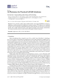 Si Photonics for Practical Lidar Solutions