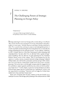 The Challenging Future of Strategic Planning in Foreign Policy