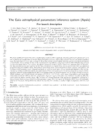 The Gaia Astrophysical Parameters Inference System (Apsis). Pre
