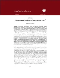 The Unregulated Certification Mark(Et)†