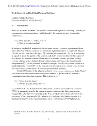 Weak Crossover and the Syntax-Phonology Interface
