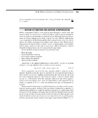 11.2 Motion Estimation and Motion Compensation 421