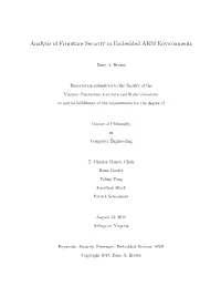 Analysis of Firmware Security in Embedded ARM Environments