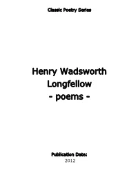 Henry Wadsworth Longfellow - Poems