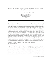 It's Not a Lie If You Believe It: Lying and Belief Distortion Under Norm
