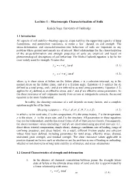 Lecture 1 : Macroscopic Characterisation of Soils