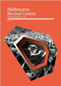 Melbourne Recital Centre Annual Report 2011–2012