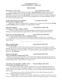 Music for Ballet and Dance Programme 2017