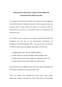 Noise Mapping – European Noise Directive Consultation