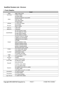 Qualified Vendors List - Devices