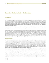 Securities Market in India – an Overview ISMR