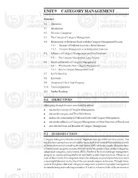 Unit 9 Category Management