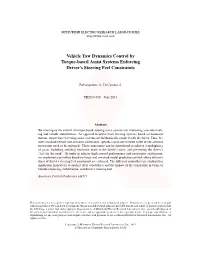 Vehicle Yaw Dynamics Control by Torque-Based Assist Systems Enforcing Driver’S Steering Feel Constraints
