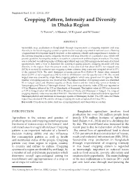 Cropping Pattern, Intensity and Diversity in Dhaka Region