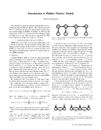 Introduction to Hidden Markov Models