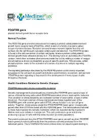 PDGFRB Gene Platelet Derived Growth Factor Receptor Beta