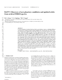 RAFT I: Discovery of New Planetary Candidates and Updated Orbits from Archival FEROS Spectra