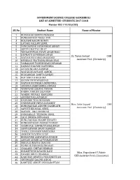 SR.No Student Name Name of Mentor 1 BODALKAR DAMINI PRAKASH 2