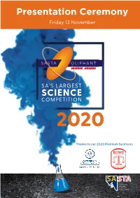 2020 Presentation Ceremony Booklet