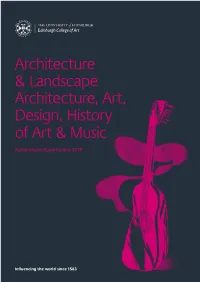 Architecture & Landscape Architecture, Art, Design, History of Art & Music