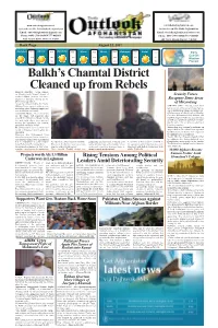 Balkh's Chamtal District Cleaned up from Rebels