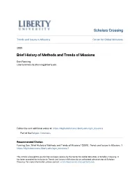 Brief History of Methods and Trends of Missions